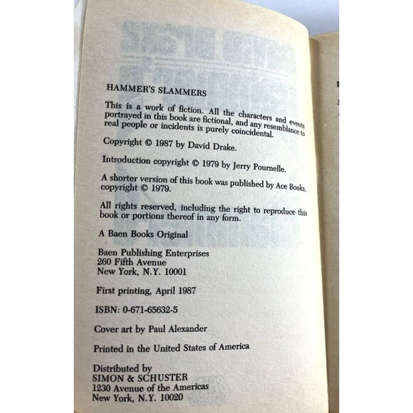 Hammers Slammers  Paperback By David Drake Vintage 1987 First Printing Paperback - Picture 5 of 9
